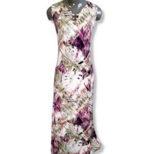 Chelsea Taylor Women's Multicolor Sleeveless V-Neck Pullover Maxi Dress